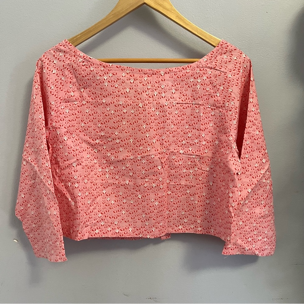 Handmade Pink Panda Crop Top 3/4 Sleeve